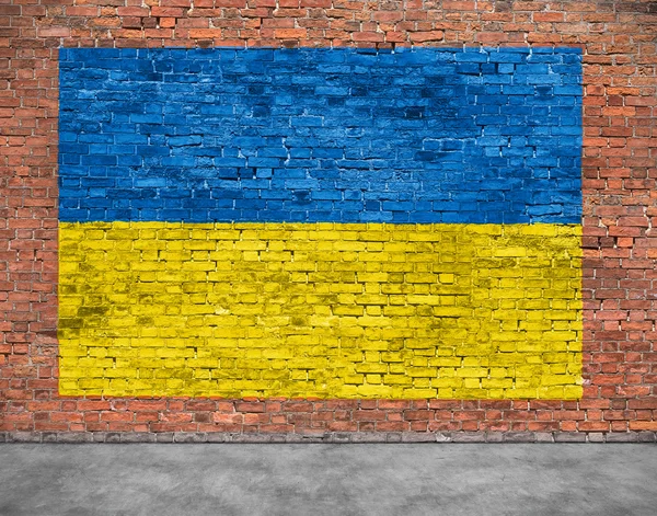 Флаг Украины и передний план Лицензионные Стоковые Изображения