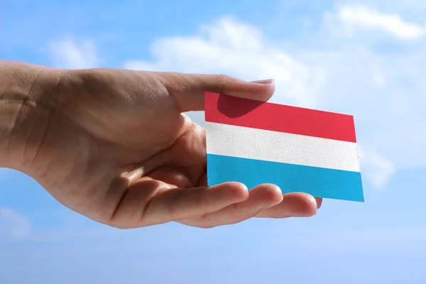 Маленький прапор Люксембургу — стокове фото