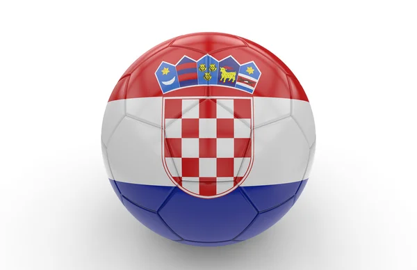 Ballon de football avec drapeau croate — Photo