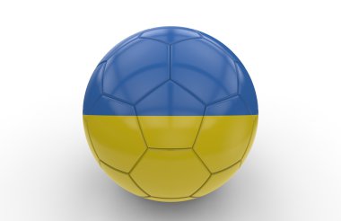 Futbol topu ile Ukrayna bayrağı