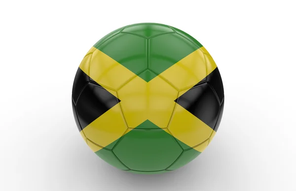 Soccer ball with jamaican flag — Stock Photo, Image