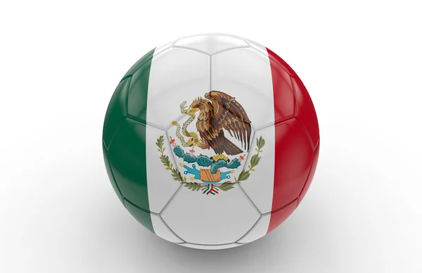 Soccer ball with mexican flag — Stock Photo, Image