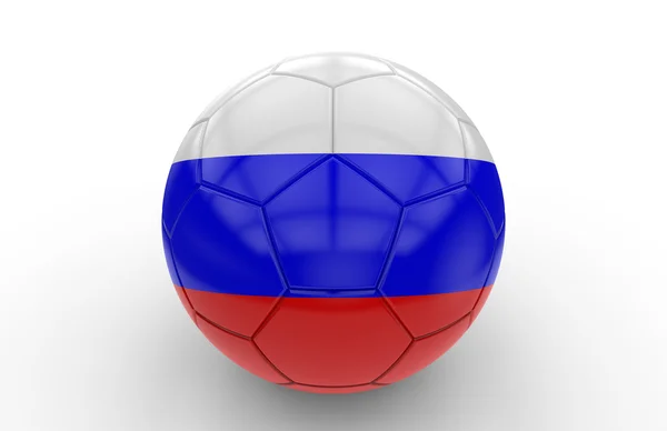 Ballon de football avec drapeau russe — Photo