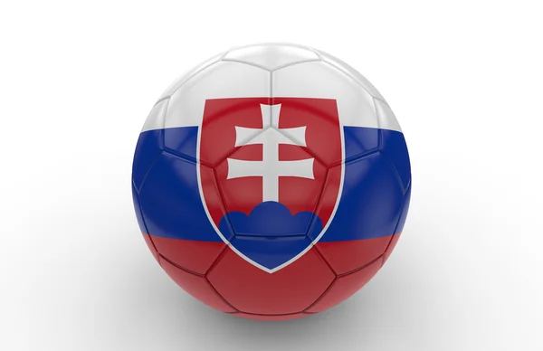 Ballon de football avec drapeau slovaque — Photo