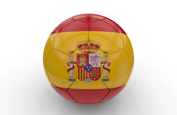 A Spanyolország lobogója alatt a futball-labda — Stock Fotó