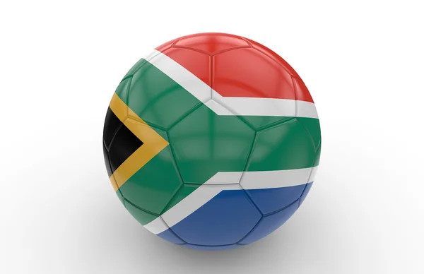 Voetbal met Zuid-Afrika vlag — Stockfoto