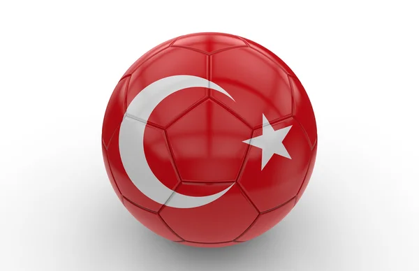 Μπάλα ποδοσφαίρου με τουρκική σημαία — Φωτογραφία Αρχείου
