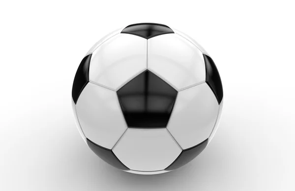 Pelota de fútbol blanco y negro; representación 3d — Foto de Stock