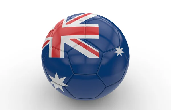 Bola de futebol com bandeira da Austrália; renderização 3d — Fotografia de Stock