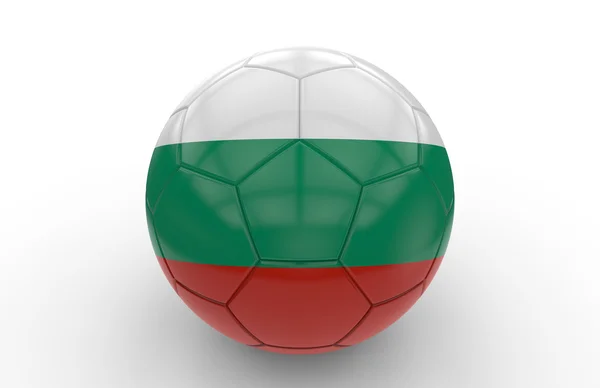 Pallone da calcio con bandiera bulgara; rendering 3d — Foto Stock