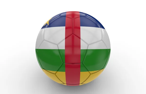 Fußball mit Flagge der Republik Zentralafrika; 3D-Darstellung — Stockfoto