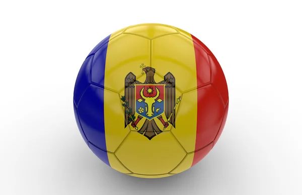 Balón de fútbol con bandera de Moldavia; 3d renderizado — Foto de Stock