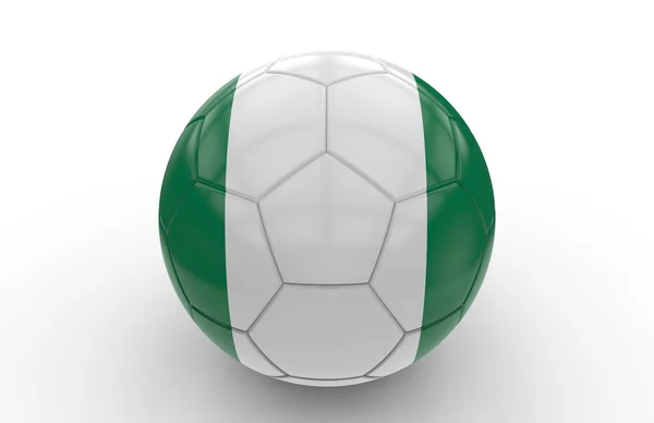 Nijerya bayrak futbol topuyla; 3D render — Stok fotoğraf