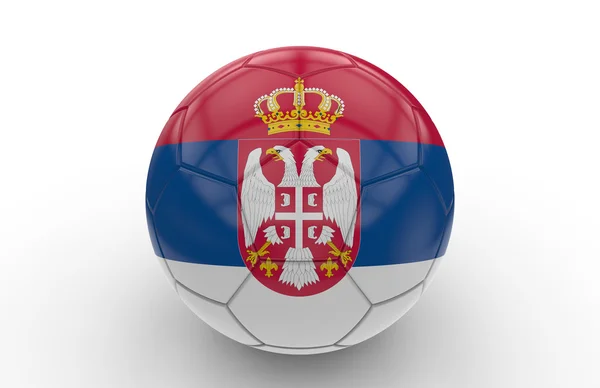 Ballon de football avec drapeau de Serbie ; rendu 3d — Photo