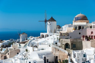 Oia, Santorini'daki yel değirmenleri