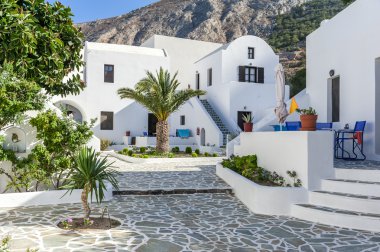Geleneksel evleri - Santorini görünümünü