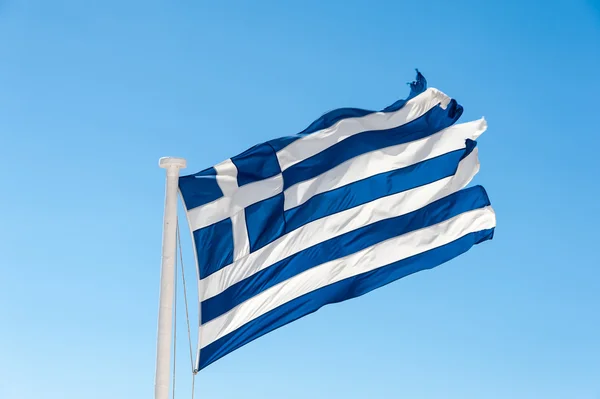 Vlag van het Griekenland in de wind — Stockfoto