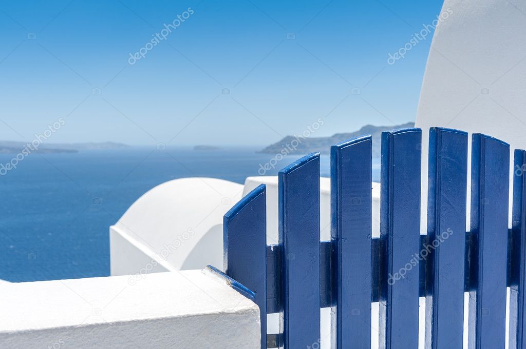 View on the caldera of Santorini from Oia village