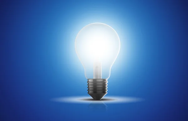 Light bulb on a blue background — Stock Photo, Image