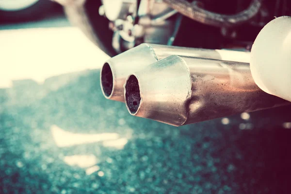 Exhaust pipe of a vintage car — Stock Photo, Image