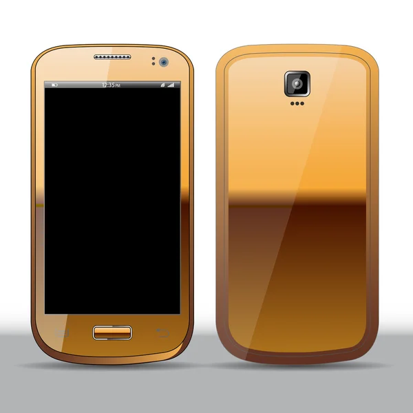 Gold smartphone — Stock Vector