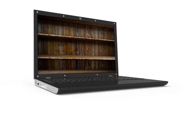 Plank in een laptop — Stockfoto
