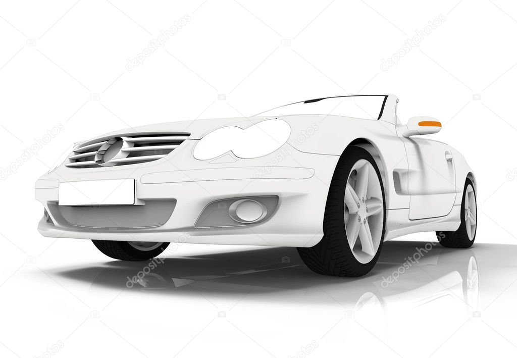 Toon white car