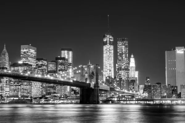 Zwart-wit New York Skyline — Stockfoto