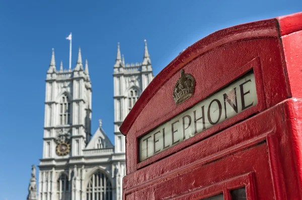 Telefono e Abbazia di Westminster — Foto Stock