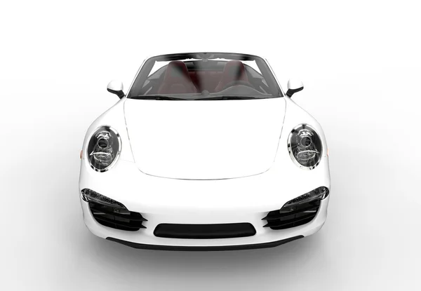 Front of a generic white sport car — Stock Photo, Image