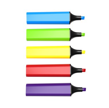 renkli fosforlu kalemler