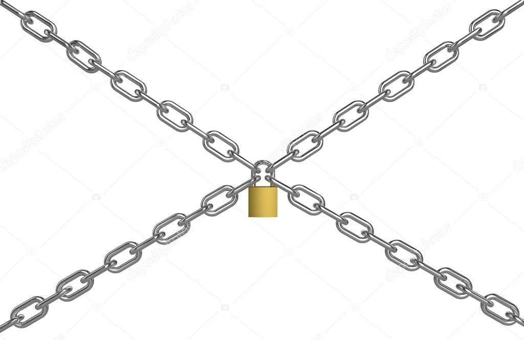 Chains with padlock