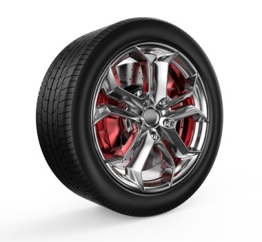 araba tekerlek üzerinde beyaz bir arka plan