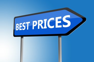 Illustration of best prices directions sign clipart