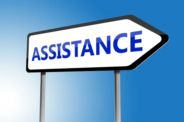 Illustration of assistance directions sign — Stock Photo, Image