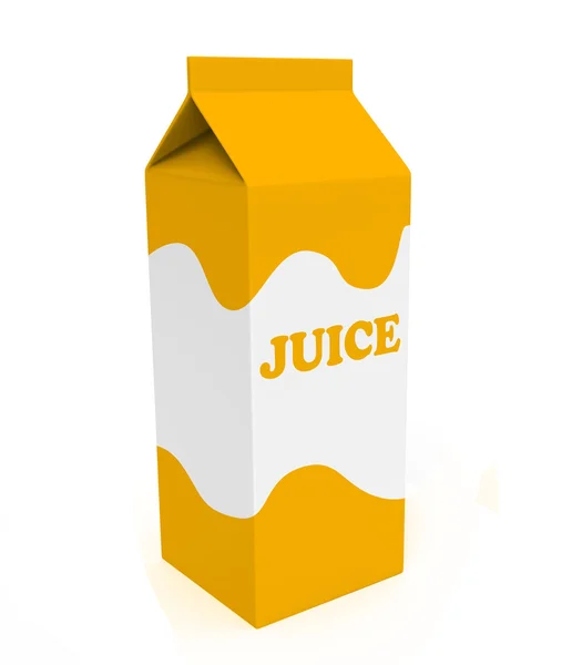 Caja de jugo de naranja y blanco — Foto de Stock