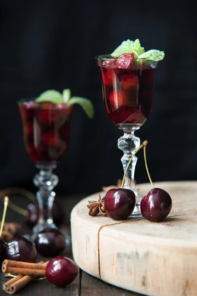 Strong alcohol cherry liqueur — Stock Photo, Image