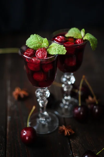 Strong alcohol cherry liqueur — Stock Photo, Image