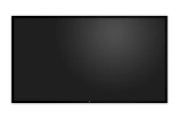 Nahaufnahme Eines Schwarzen Fernsehers Mit Leerem Bildschirm Isoliert Auf Weißem — Stockfoto