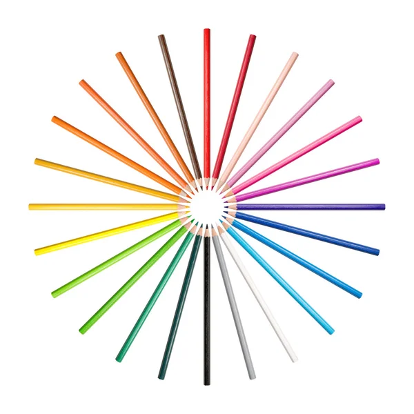 Κύκλος από χρωματιστά μολύβια, έννοια χρώμα — Φωτογραφία Αρχείου