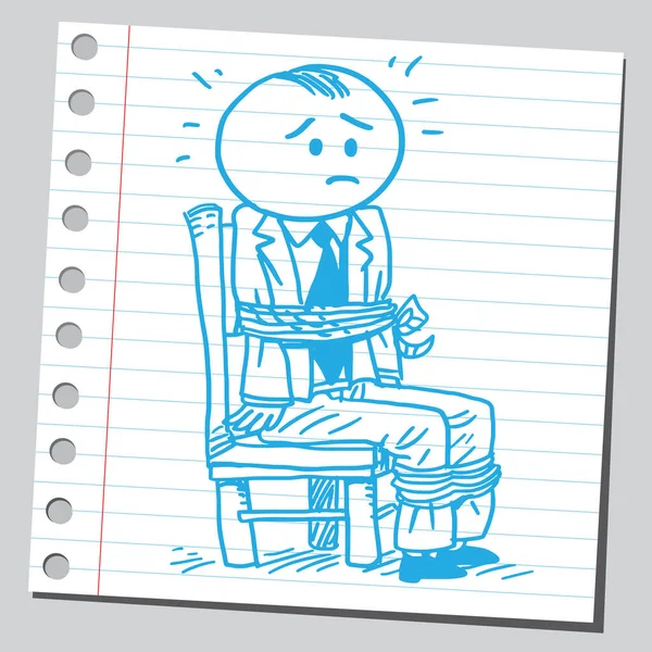 Homme Affaires Attaché Assis Sur Une Chaise — Image vectorielle