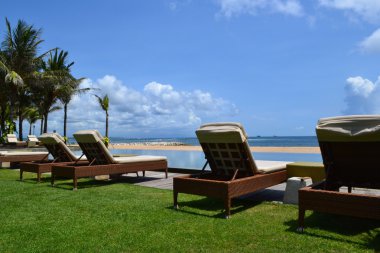 Okyanus ve plaj manzarası Nusa Dua Resort Bali (Endonezya)