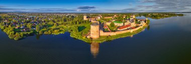 Aerial Panorama of Kirillo-Belozerskiy Monastery clipart