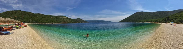 Vista panorâmica da Praia de Antisamos na Grécia — Fotografia de Stock