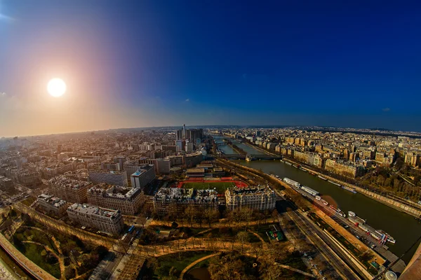 Sonnenuntergang über dem Panorama von Paris — Stockfoto