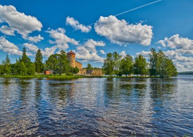 Olavinlinna Olofsborg castle in Savonlinna clipart