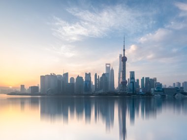 Skyline sunrise shanghai