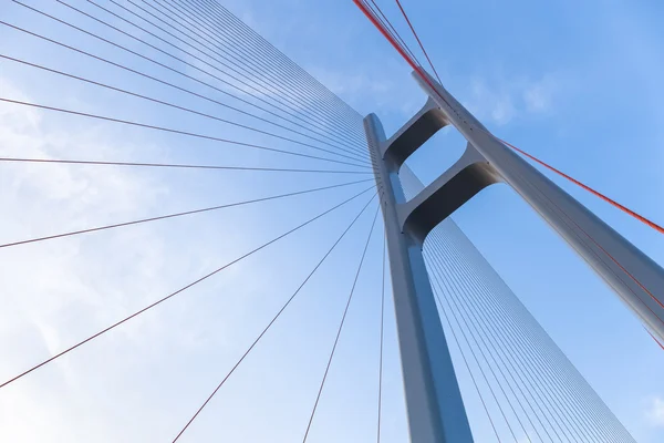 The cable stayed bridge closeup — Stock Photo, Image