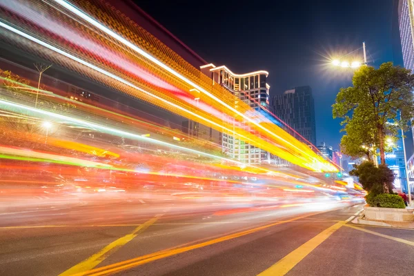 Light trails on the street — Stock Photo, Image