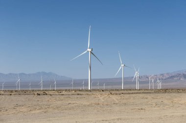 Çölde rüzgar tarlaları, Çin 'in kuzeybatısında yeni enerji.